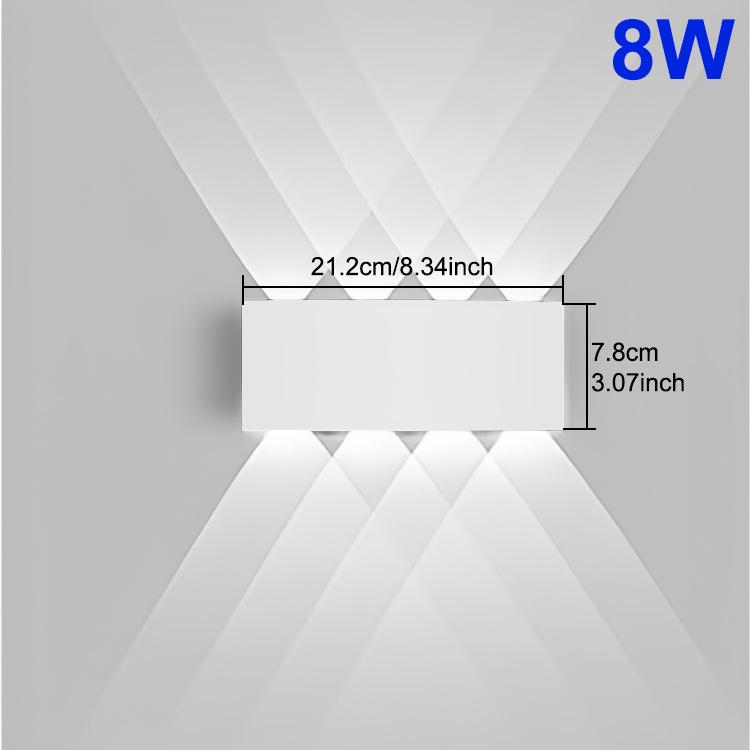LED Waterproof White Outdoor Wall Lamp - Adjustable, Warm & Cool Light for Garden, Corridor & Living Room