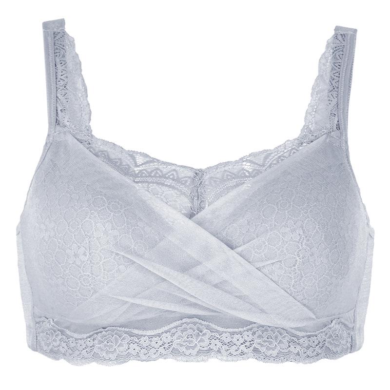 Lace Wire-Free Breathable Breast Cover Bra with Insertable Pads - Style 8801