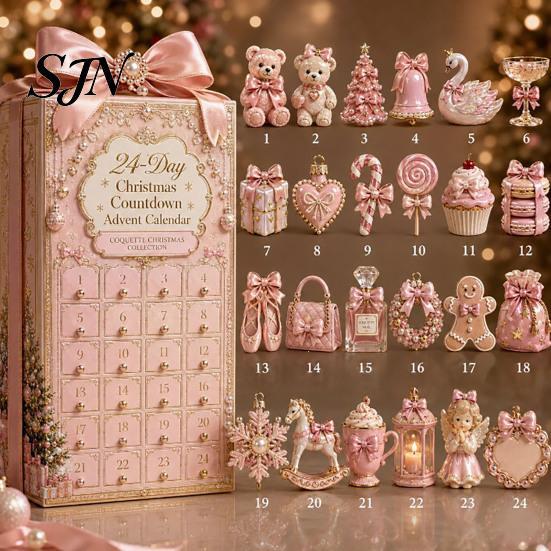 Balcony Hanging Pendant Heritage Acrylic Advent Calendar, Decorative Ornament, Durable Lightweight Christmas Calendar Blind Box for Home Bedroom