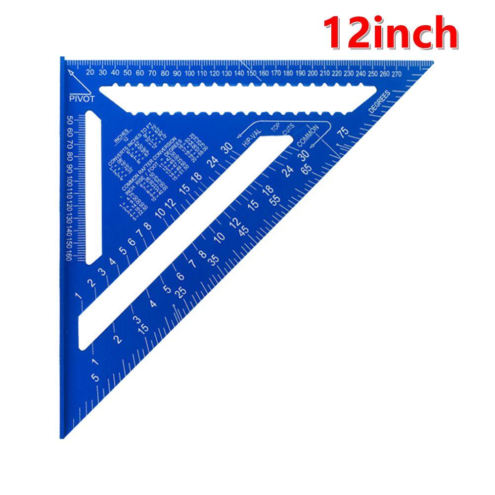 12/7inch Triangle Ruler Aluminum Alloy Metric Angle Ruler High Precision 90° Triangle Carpenter Square Ruler Carpenter Tools