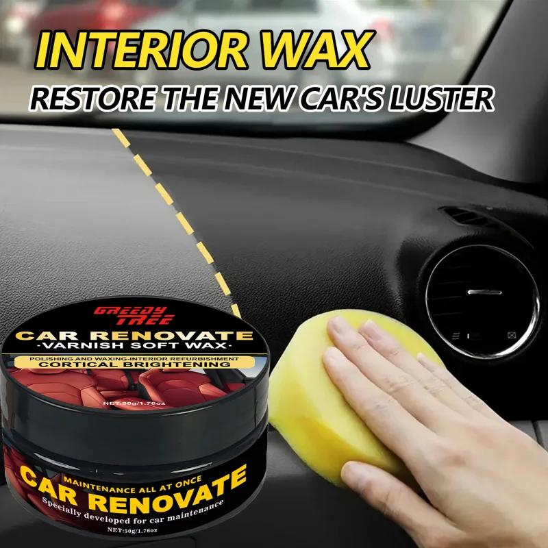 Q19 YC16 Car Plastic Restorer  Back To Black Gloss Auto Interior Leather & Panel Renewal Wax Automotive Polishing Wax