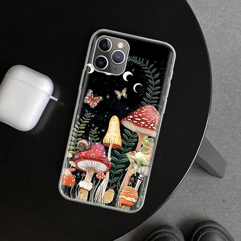 Colorful Mushroom Phone Case Cover for iPhone 18 11 12 13 Mini 14 15 Plus 16 Pro Max 17 Air 7 8 + SE Art Customized Fundas 11 12 13