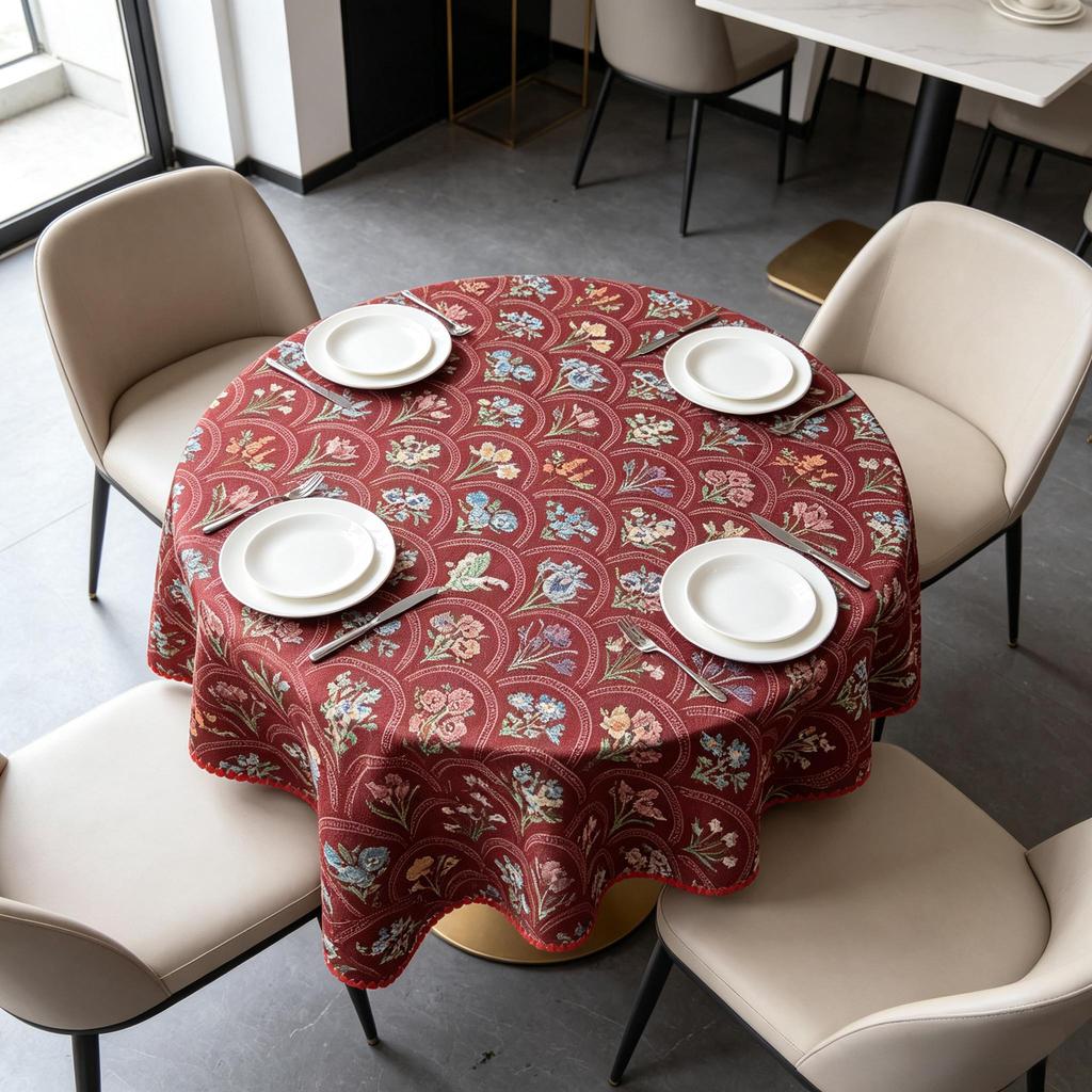 Dining Table Kitchen Coffee Table Home Party Decoration Small Round Cotton Table Cloth