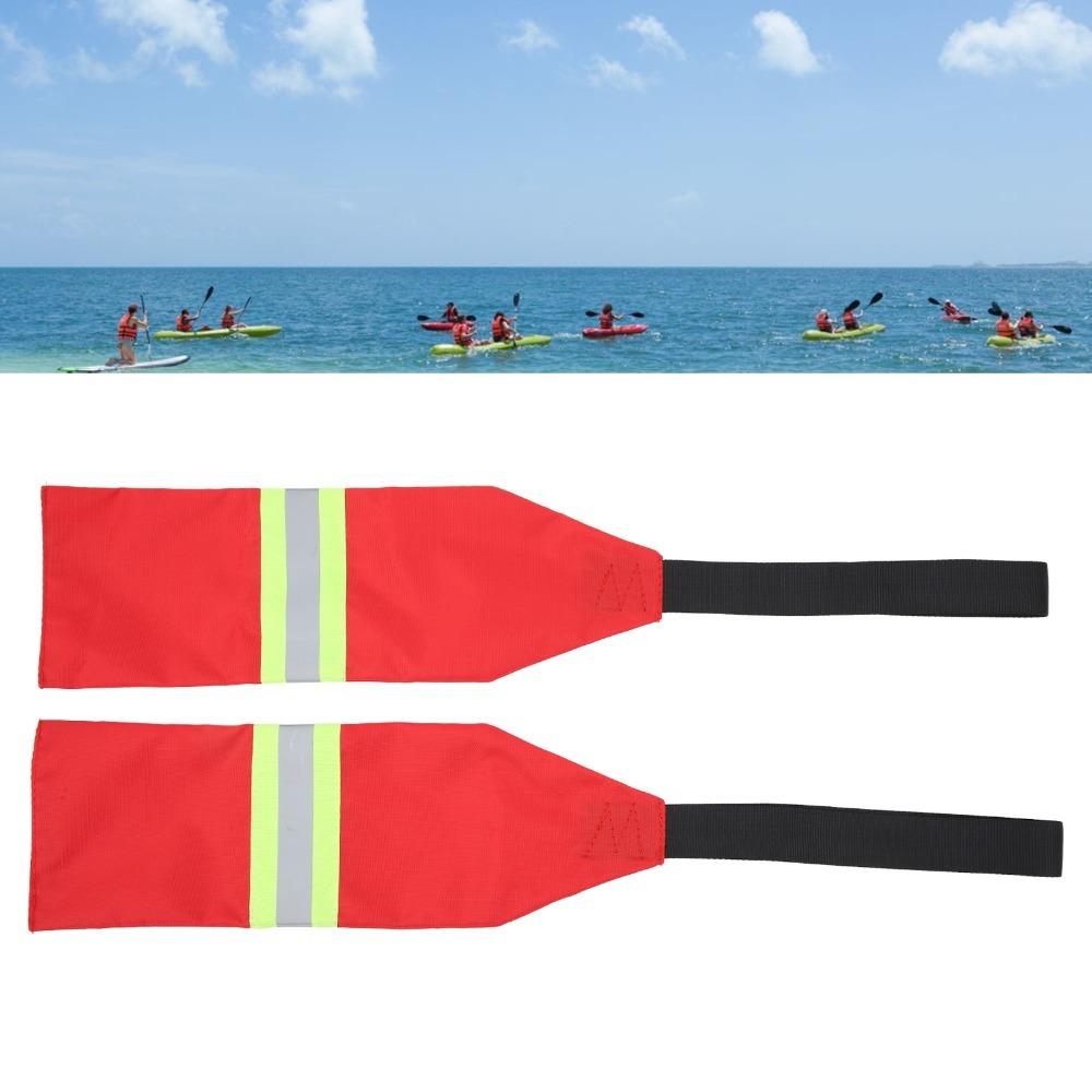 2PCS Oxford Fabric Kayak Warning Flag Red Kayak Towing Flag Portable Kayak Travel Flag for Kayaking