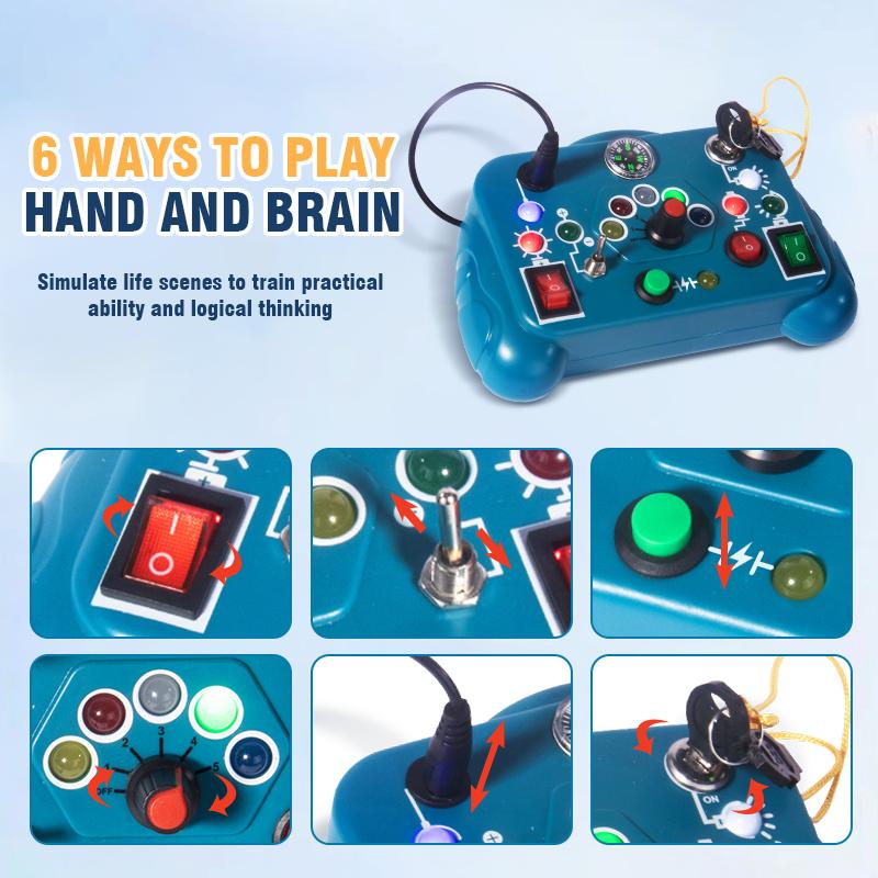 Non-Toxic Children'S Puzzle Busy Board Early Education Toys Buttons Switches Socket Led Lights Analog Circuit Board Sensory Toys For Baby
