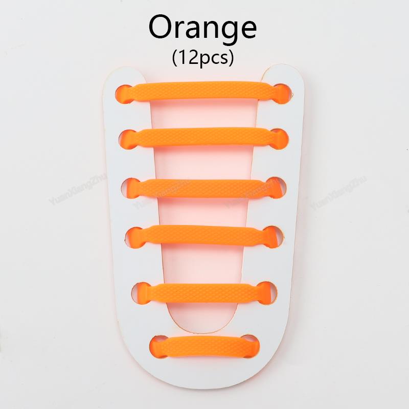 12Pcs Stretch Silicone Shoelaces No Tie Shoe Laces Elastic Laces Sneakers Kids Adult Rubber Shoelace One Size Fits All Shoes