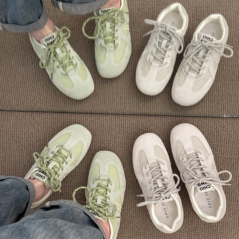 Retro Niche Lace-up Casual Shoes for Women's 2025 New Spring and Autumn Popular Super Fire Shoes Soft Leather Forrest Gump Sports Shoes