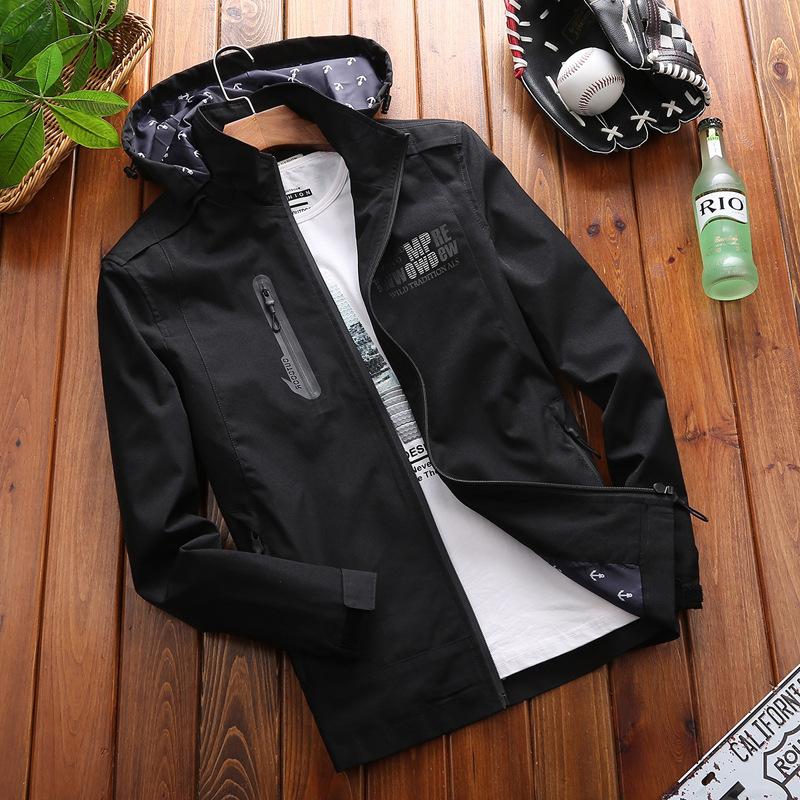 

Новая осенняя куртка мужская повседневная свободная мужская быстросохнущая одинарная куртка с капюшоном XXXXL