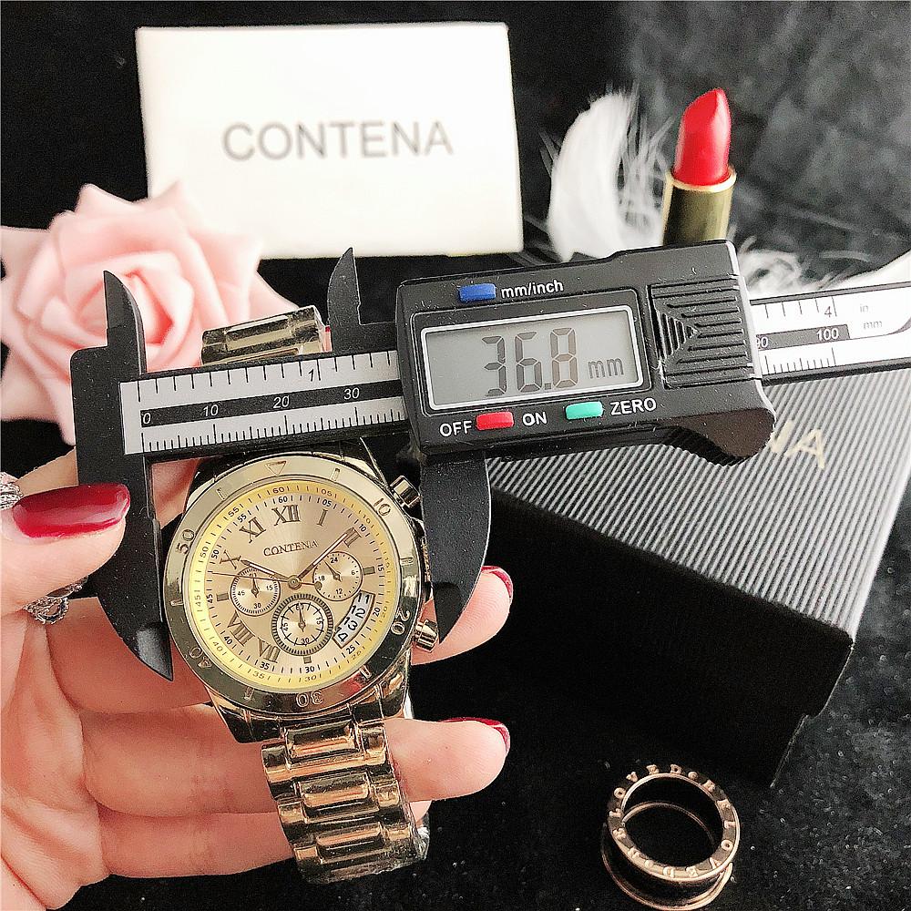 CONTENA Luxury Elegant Watch for Women Geneva Series Date Ladies Watch Alloy Stainless Steel Quartz Women's Watches Girl Reloj