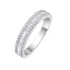 GRA Certified 925 Sterling Silver Half Eternity Moissanite Ring Baguette & Round Pave Channel Set Wedding Band Jewelry for Women