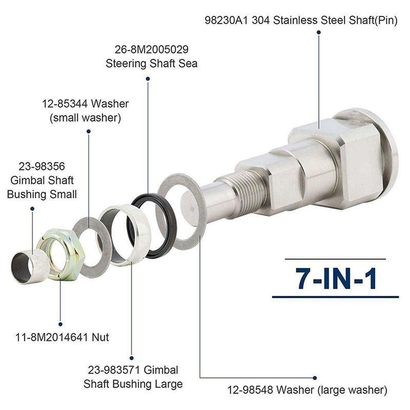 Gimbal Steering Shaft Pin Seal Bushing Nut KIT Replacement Accessories For Mercruiser 98230A1 866718A01