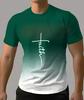 Summer Casual Men's T-Shirt Daily Outdoor Loose Comfortable Short Sleeves Fashionable Street Style Gradient Color Top Tees