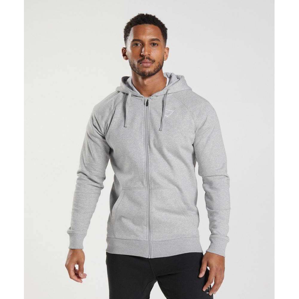 

Толстовка GYMSHARK Crest на молнии Светло-серый меланжевый A2A1U GBFG XS