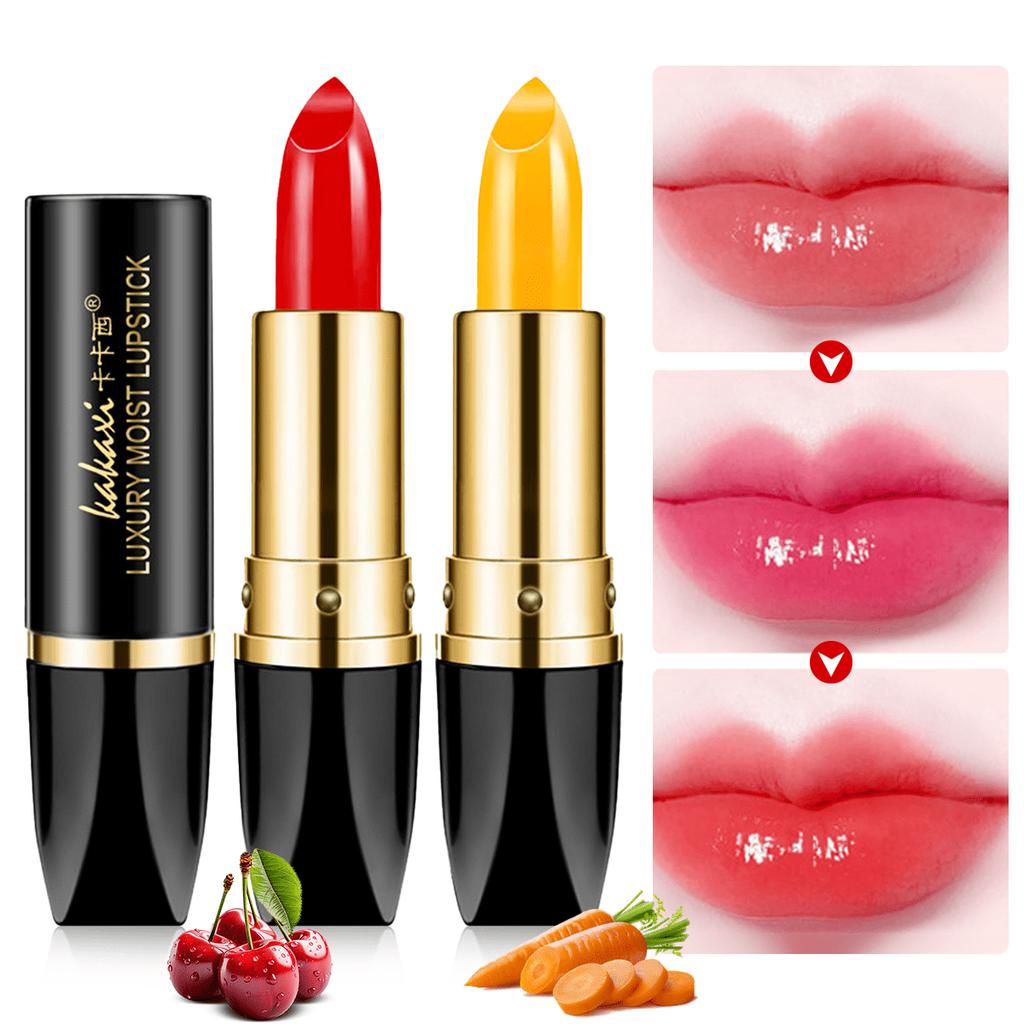 1Pc Color-Changing Lip Balm, Lip Care, Carrot/Red Cherry Flavor, Long-Lasting Moisturizing, Temperat
