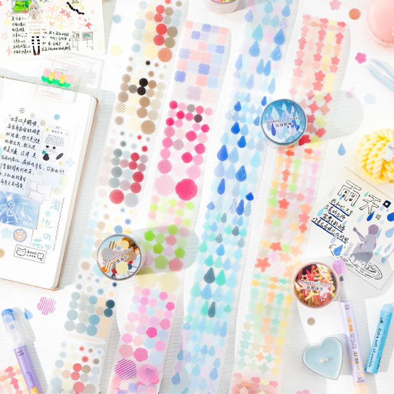 1 Roll Minimalist Basic Dot Washi Tape Sticker, Classic Round Dot Patterns, Self-Adhesive & Residue-Free for Journal Decoration
