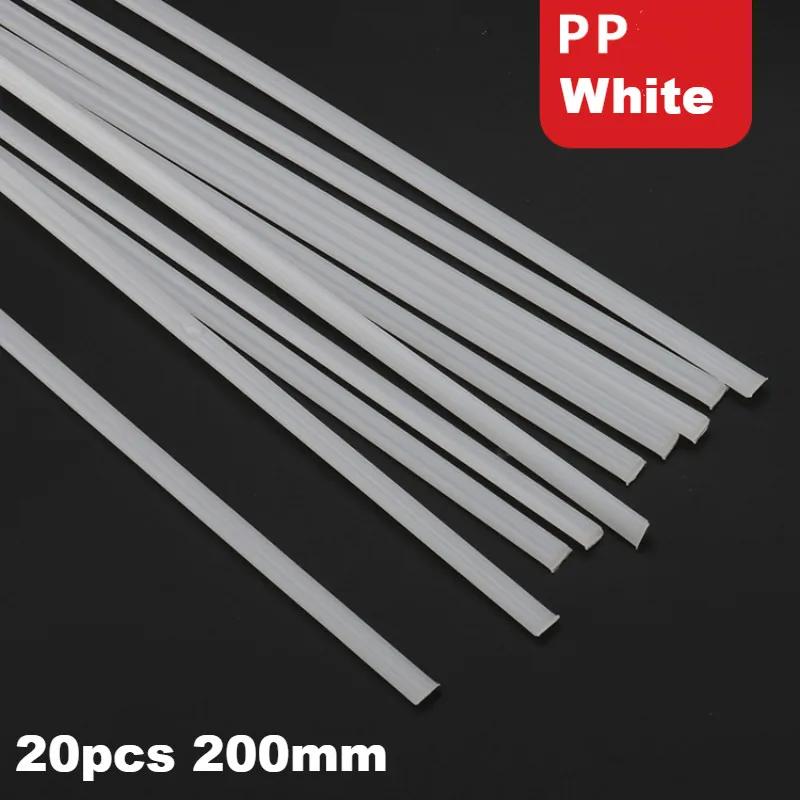 

20pcs Plastic Welding Rods Bumper Repair ABS/PP/PVC/PE Welding Sticks Welding Soldering Supplies Grey White Black Beige Color 20pcs PP White