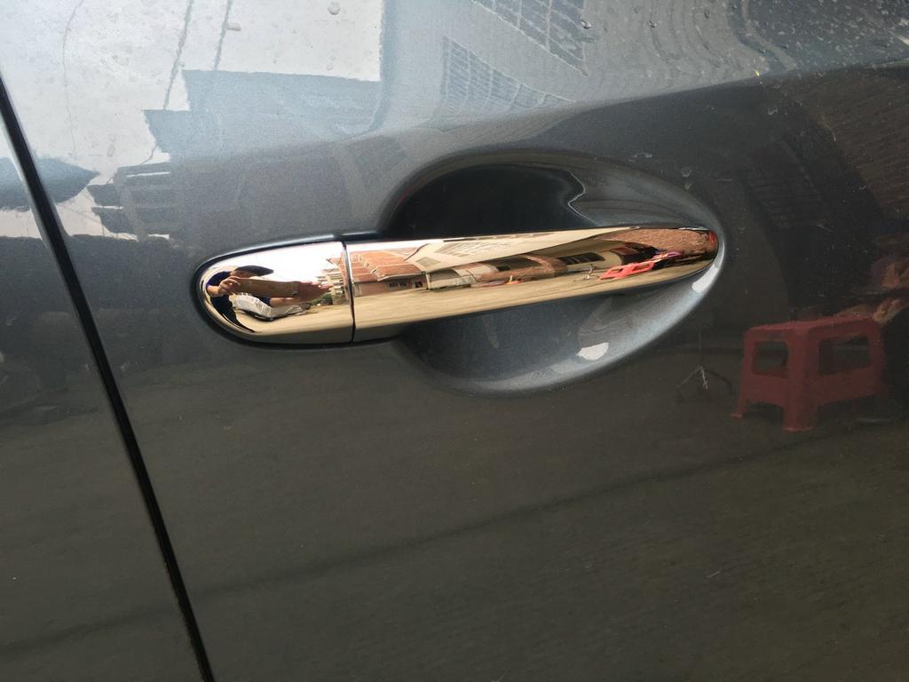RUIQ Chrome Outer Door Handle Covers for Mazda Demio DJ Series and Mazda 2 Demio (Full Coverage)
