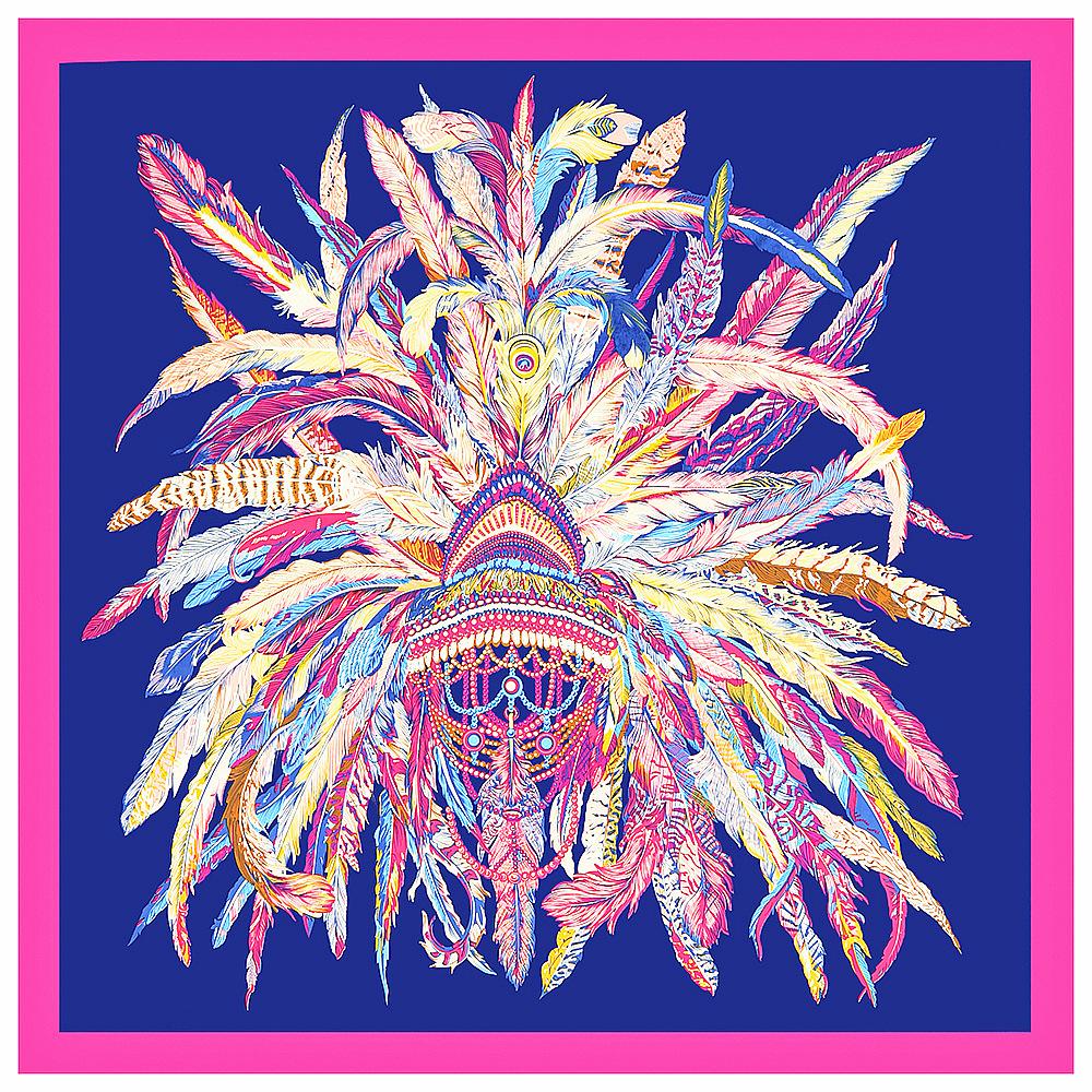Luxury Brand Feather Design Winter Square Scarf 130cm Twill Silk Scarf Women Kerchief Scarves For Ladies Fashion Shawl Echarpe