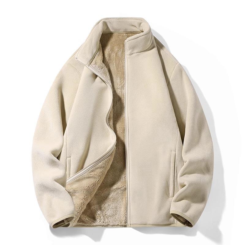 Lamb Fur Thick Coat Men and Women Autumn and Winter Olympic Fleece Jacket Plus Velvet Pink Jacket Lamb Velvet