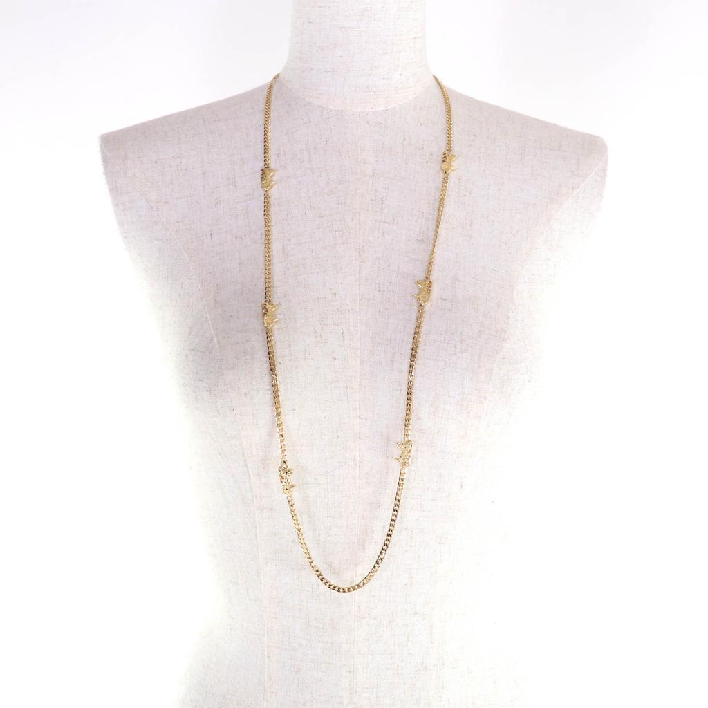 Excellent CELINE Necklace Sulky Long Chain gold Women Used
