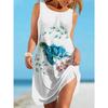 Sleeveless Dress Women O Neck 3d Print Midi Dresses Comfortable Plus Size 8XL Beach Clothing