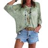 Women Tops Solid V-Neck 45720 Sleeve Knitting Color Loose Fit Cover