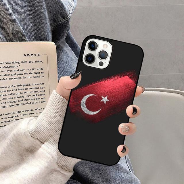 Türkei Türkische Flagge Handyhülle Rückseite für iPhone 17 Air 16 15 14 13 11 12 Pro Max Plus Hülle Coque
