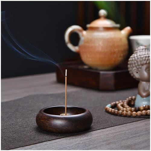 YJRUNFU Incense Holder, Stylish Wooden Incense Holder, Spill-Proof Ash Holder, Japanese-Style Mini Buddhist Altar Incense Burner, Ideal for Meditation