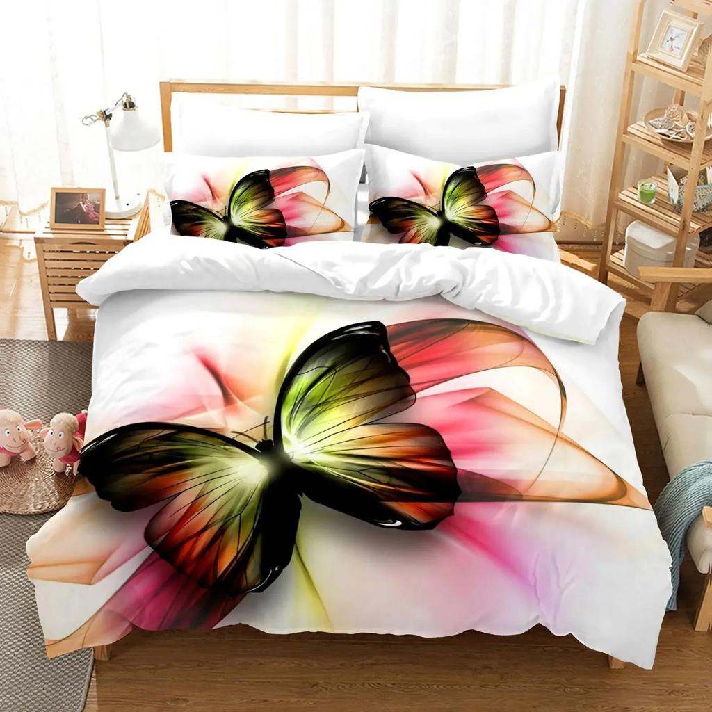 3D Print Fantasy Butterfly Animal Romantic Comfortable Duvet Quilt Cover Pillowcase Bedding Set Bedroom Decoration Home Textile