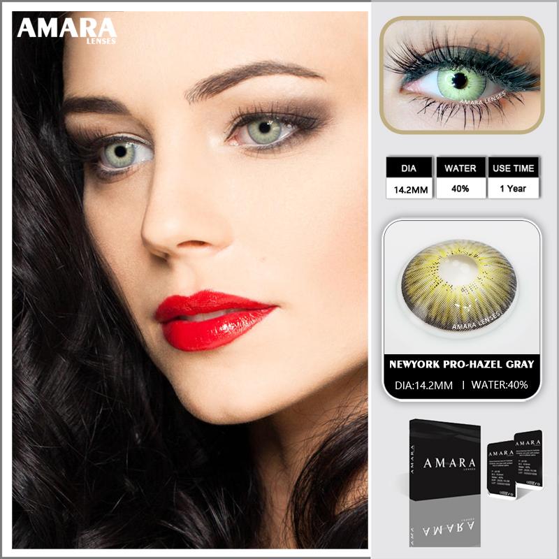 AMARA LENSES 1 Paar N YORK PRO Farbkontaktlinsen, natürlich aussehende Kontaktlinsen-Augenkosmetik