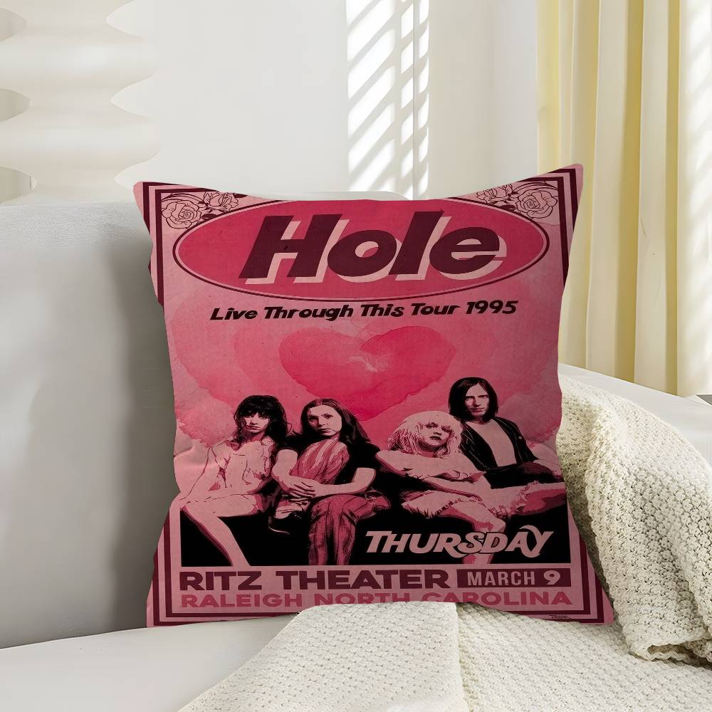 

Alternative Rock Band Hole Pillow Covers Cartoon Sofa Decorative Home Doublesided Printing Short Plush Cute Cushion Cover 30x30 cm