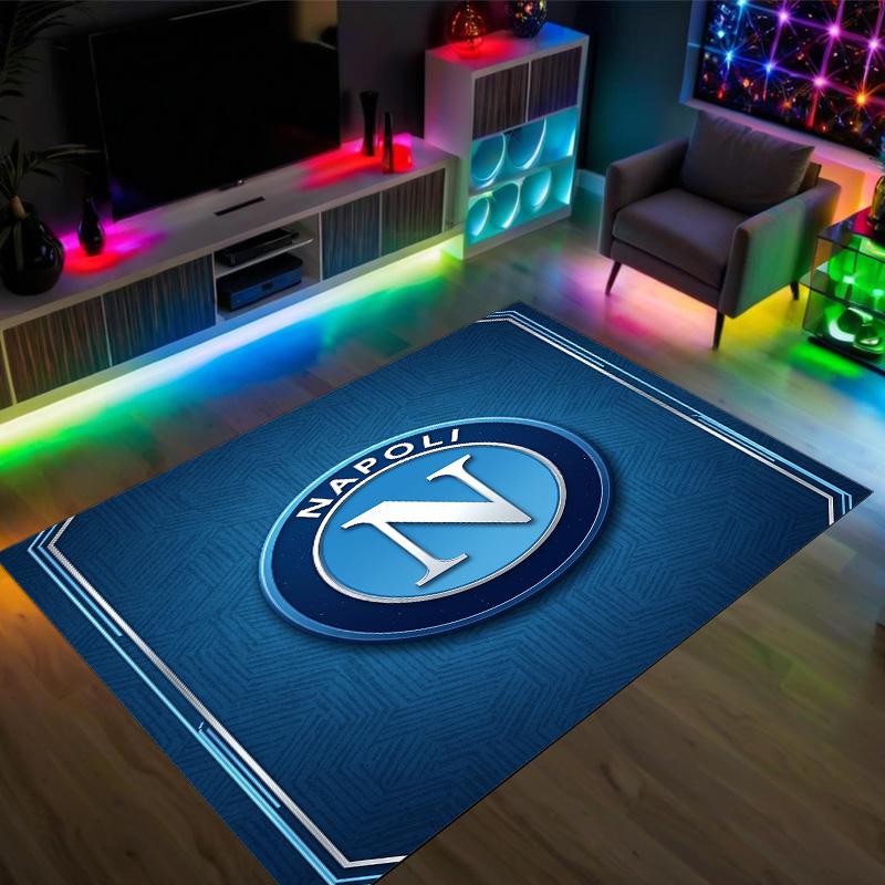 Napoli FC Design Crystal Velvet Carpet Cozy Non?Slip Printed Rug For Bedroom Living Room Entrance