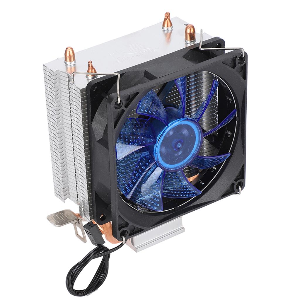 CPU Cooling Fan Double Row Heat Tube 3 Pin Interface Computer Accessories(blue Light)