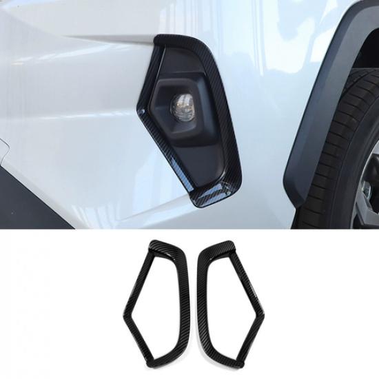 Carbon Fiber Front Fog Light Lamp Trim for Toyota RAV4 -2025