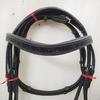 Beautiful Shimmer Patent Dressage Leather Bridle Brow-Band Leather with Padding for Horses .