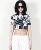 Deumakeu Punk Graffiti Graphic Crop T-Shirt Short Sleeve