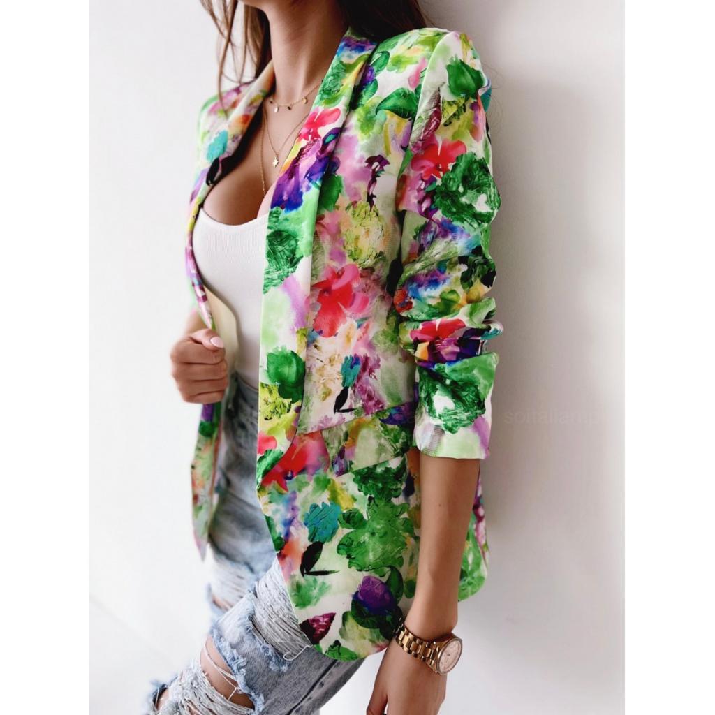 New Fashion Women's Printed Blazer, Casual Spring Outerwear, European American Style, Popular For Crossborder Women