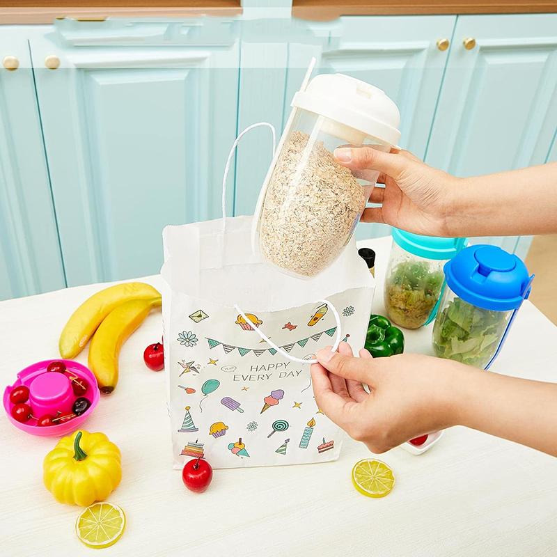 Salad Cup With Lids And Fork Portable Breakfast Cup Fresh Salad Shaker Container Cereal Nut Yogurt Salad Cup Lunch Box Bento Box