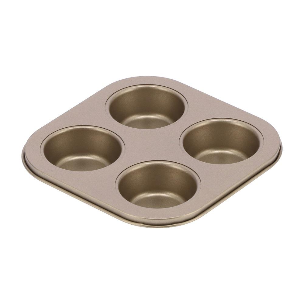 Non-Stick Coating Cupcake Baking Pan 4-Cavity Baking Mold Pan Durable Muffin Pan Oven Baking