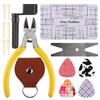 Kit de Ferramentas para Reparo de Guitarra Guitarra Elétrica Acústica Ukulele Reparo Manutenção Ferramenta de Limpeza Kit de Acessórios