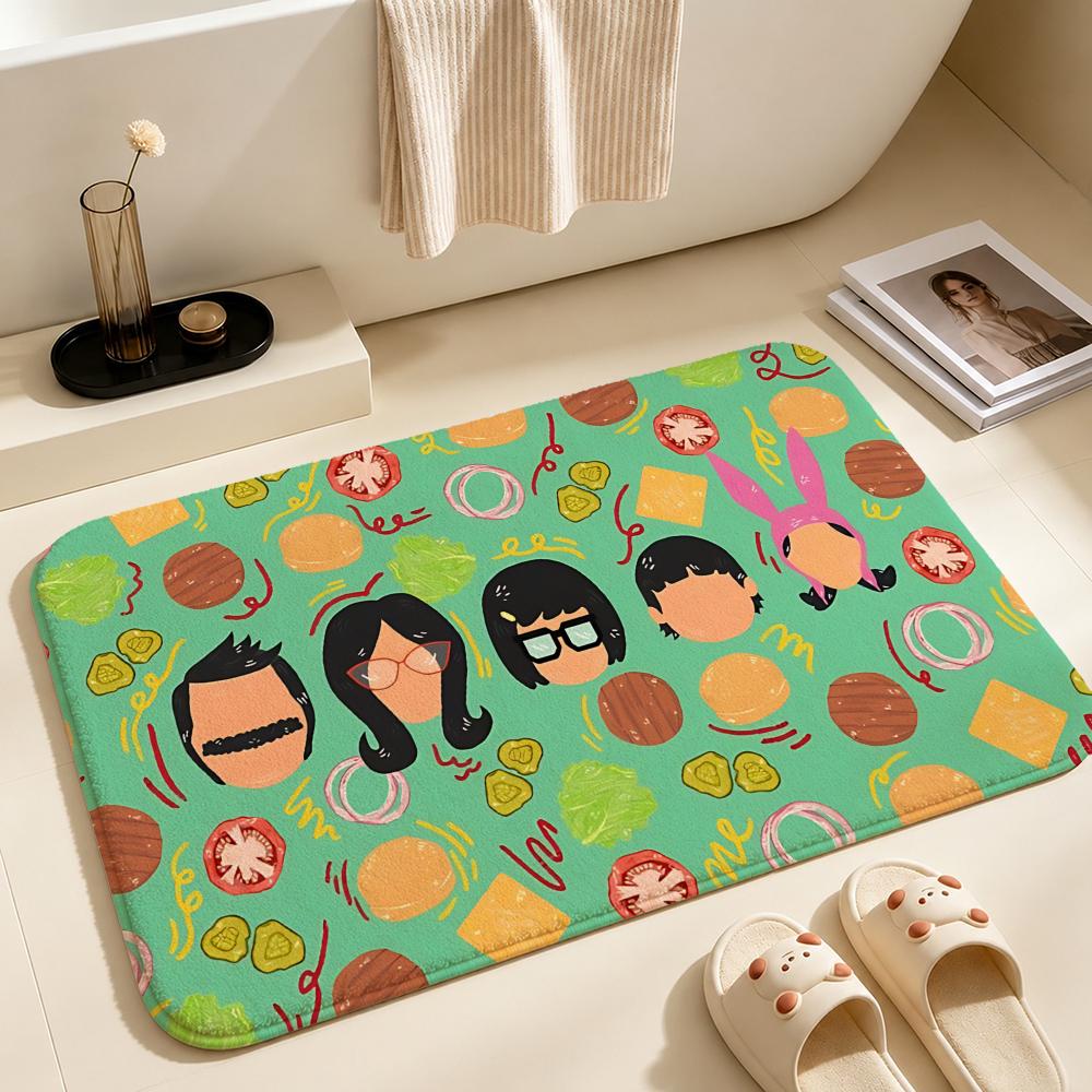 Animation-Bob's BurgersS Floor Mat Soft Non-Slip Bath Mat, Bedside Carpet, Absorbent Doormat for Home