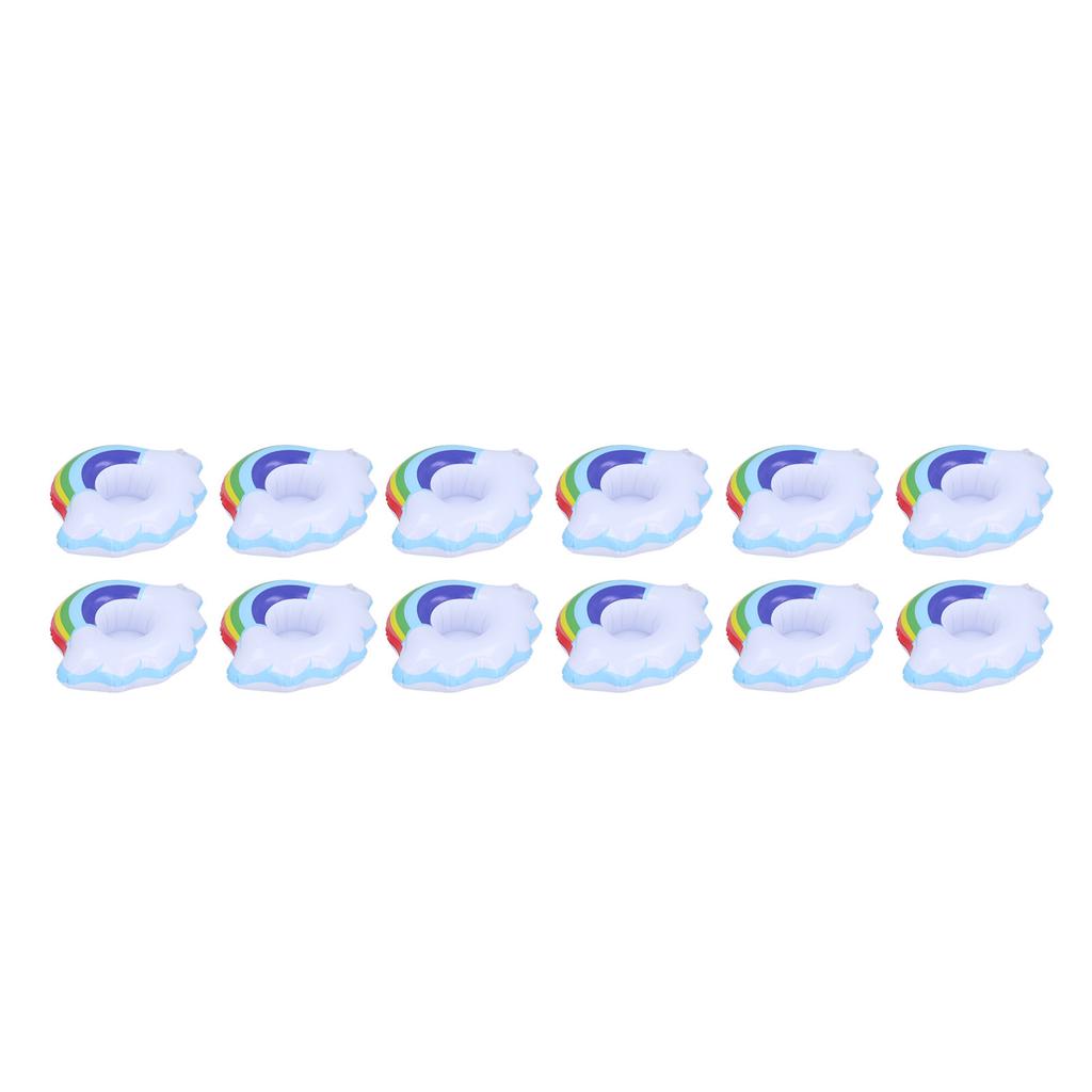 12Pcs Colorful Cloud Inflatable Coasters Floats Cup Holders Children Toy for Summer Pool