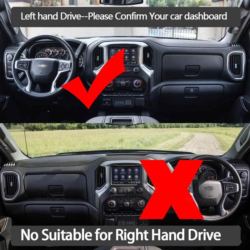 For Chevrolet Silverado GMC Sierra HD 1500 2500 3500 2019-2021 Dashboard Mat Dashmat Cover Pad Sunshade Carpet Accessories