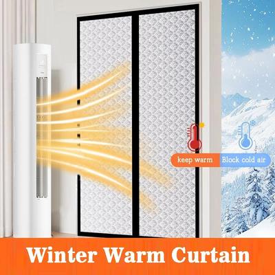 Magnetischer Winter Dicke Türvorhang - Einfach zu installieren - Kein Bohren - Hält Kälte draußen & Wärme drinnen - Winddichter Trennvorhang