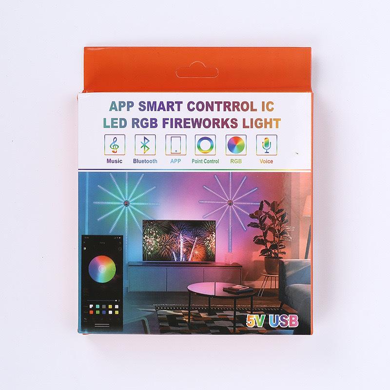 Intelligente Feuerwerks-Lichterkette Musiksynchronisation Mit App Fernbedienung 180 LEDs Für Party Neujahr Und Weihnachtsbeleuchtung