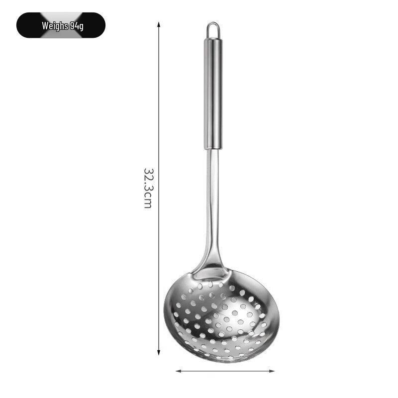 Wutuo Stainless Steel Round Handle Slotted Spoon 4-Pack