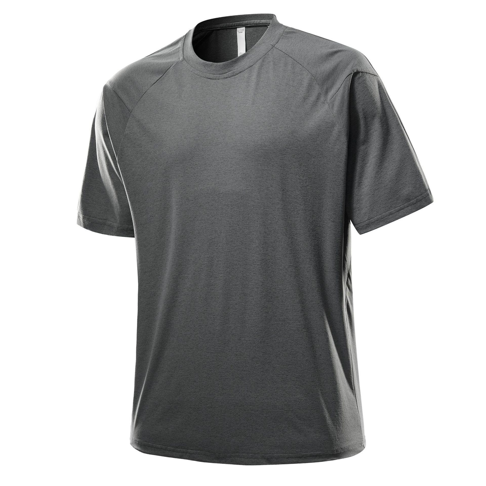 

Мужская быстросохнущая нейлоновая футболка для фитнеса - Свободный крой, Круглый вырез, Ледяной шелк, Короткий рукав для бега и тренировок. XL темно-серого