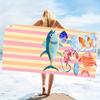 Big Microfiber Beach Towel Large Sea Fish Sand Free Pool Towel Quick Dry Lightweight Compact Swim Blanket for Sunbath Travel