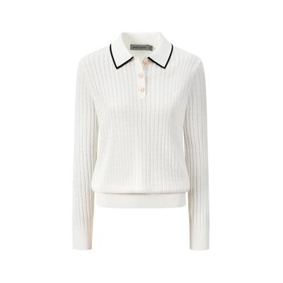 Giovanni Valentino Damen Zopfmuster Polo-Pullover