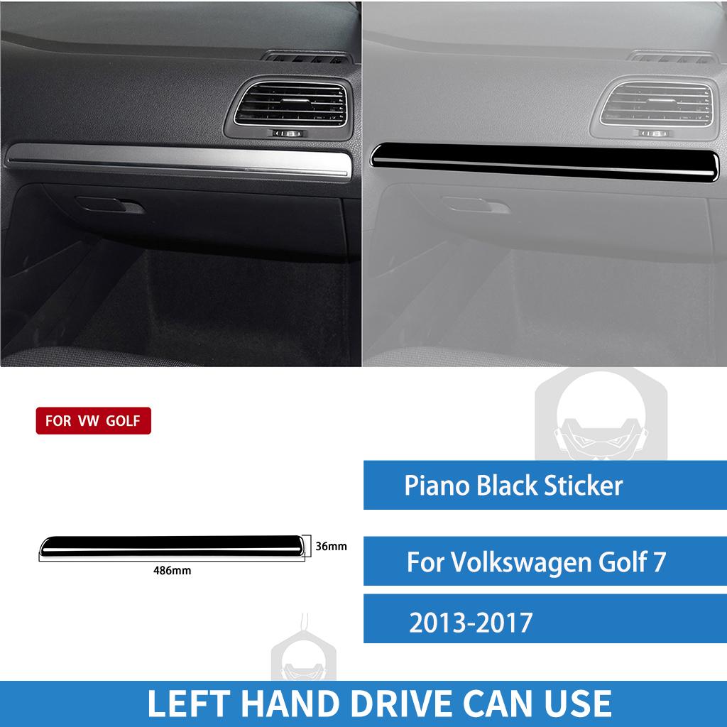 For Volkswagen Golf 7 GTI Mk7 2013 2014 2015 2016 2017 Glove Box Trim Strip Cover Piano Black Sticker Car Interior Accessorie